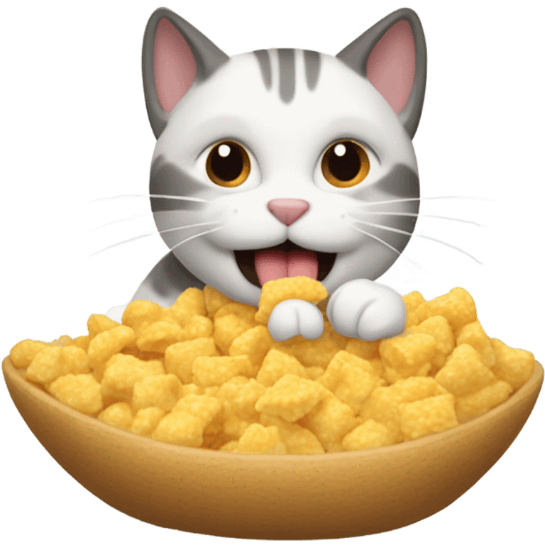 Gato comiendo popcorn emoji