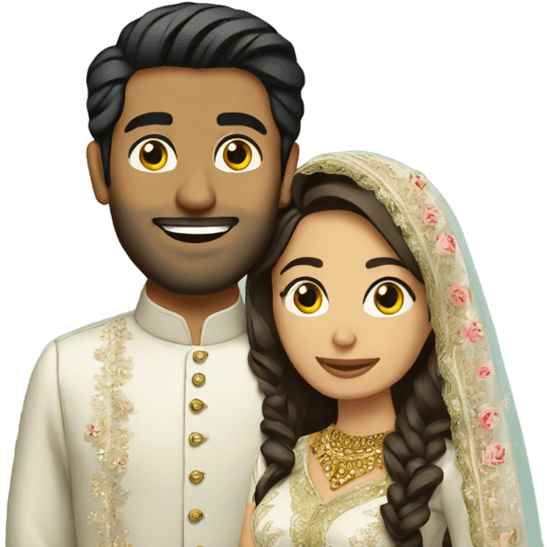 Pakistani wedding couple emoji