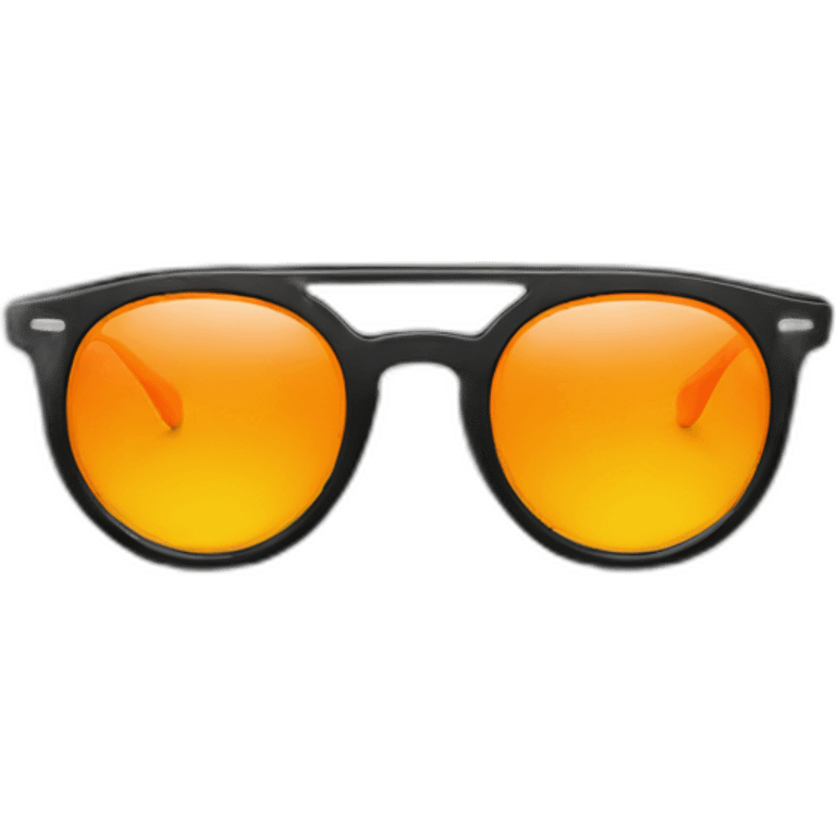 Black glasses with orange lenses emoji