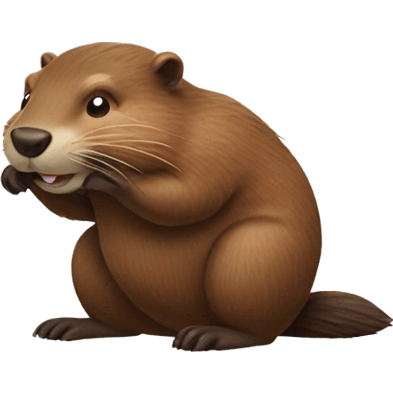 beaver scratching its butt emoji