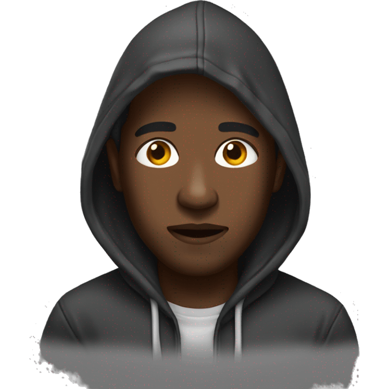 Black man runny with hoodie  emoji