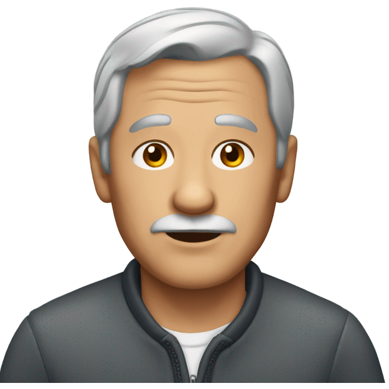 60 year old man short gray hair and no beard emoji