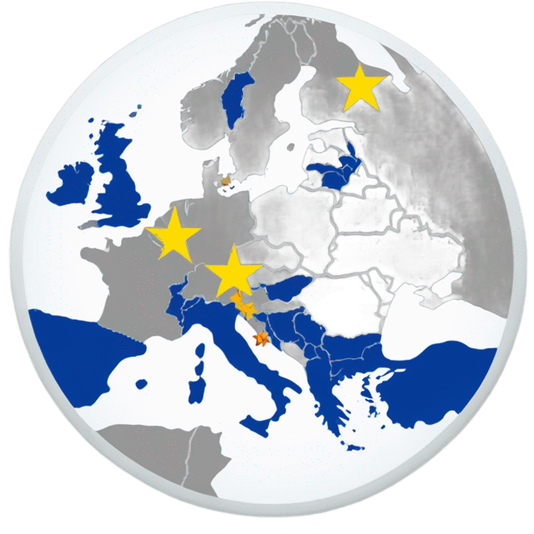 Map of Europe Euro Flag emoji