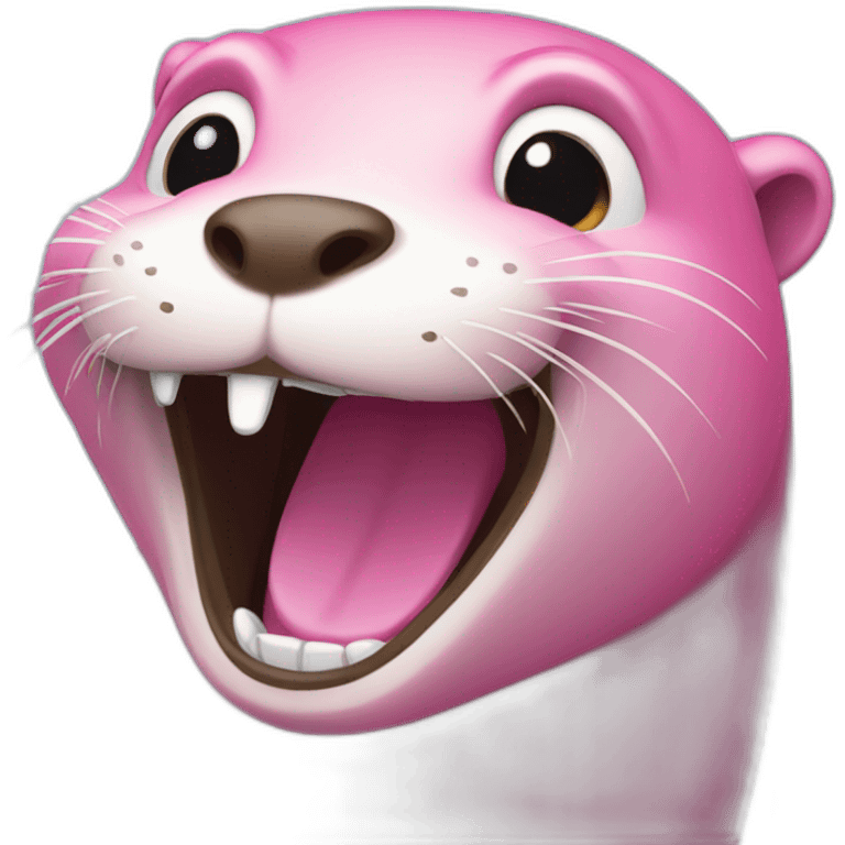 pink otter laughing out loud emoji