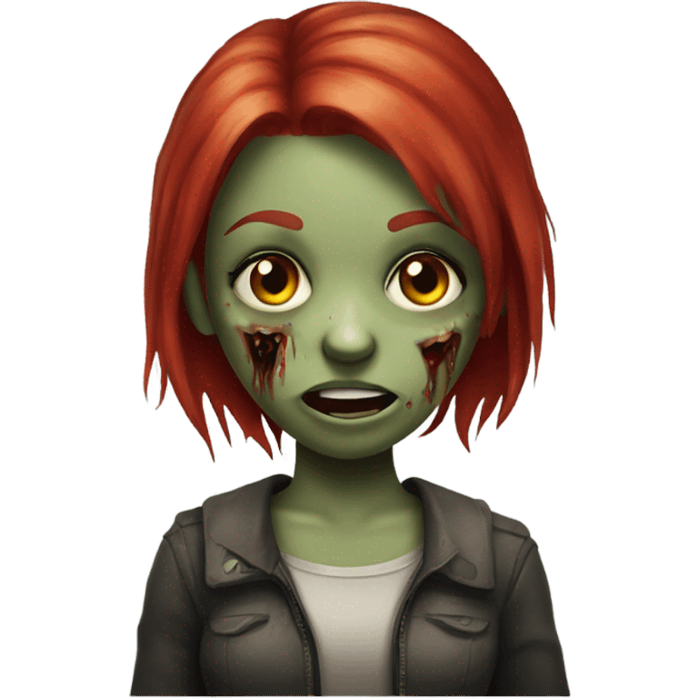 zombie girl with red hair emoji