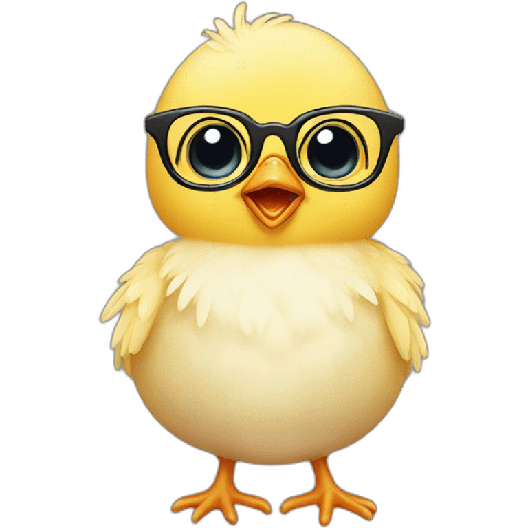 Baby chick wearing glasses emoji