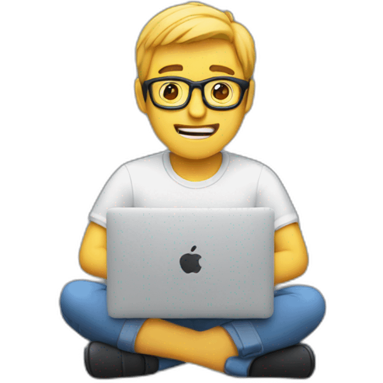 Guy coding on the macbook animated emoji