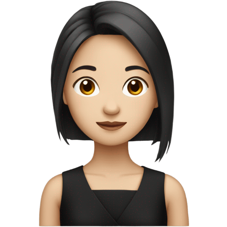 Chinese girl with black dress emoji