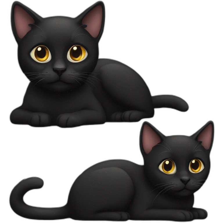 Two black cats emoji