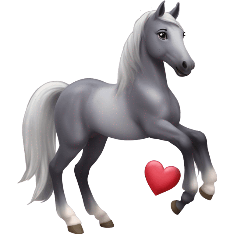 Smiling Star stable Silver bay Horse with hearts emoji