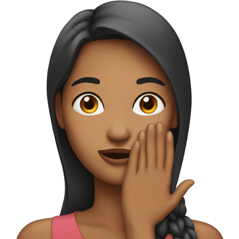 Woman with her hand on her face emoji