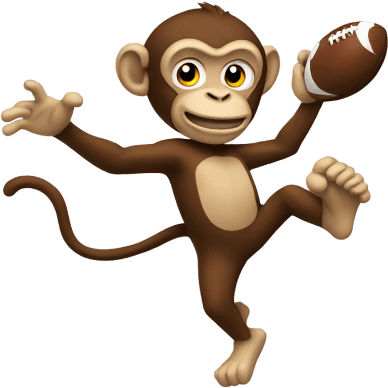 Monkey kicking football emoji