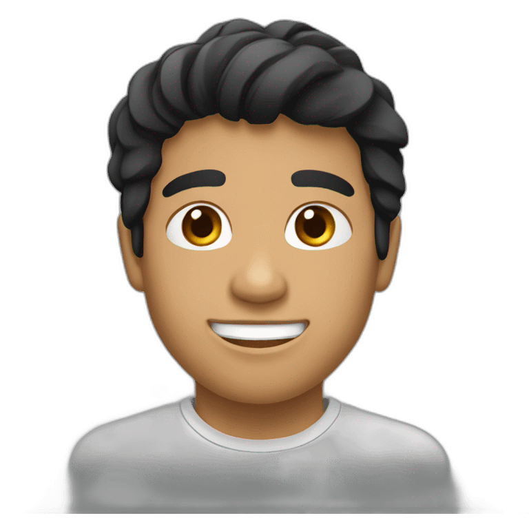 Latino, black hair, normal size, from Ecuador. Emoji smile emoji