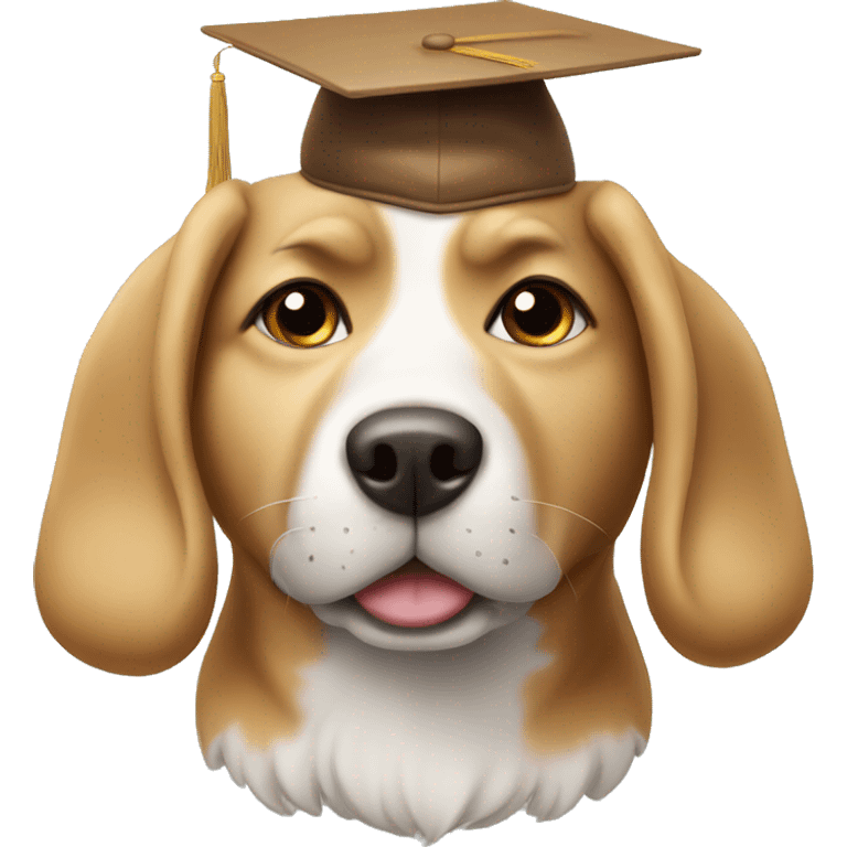 Dog with school hat emoji