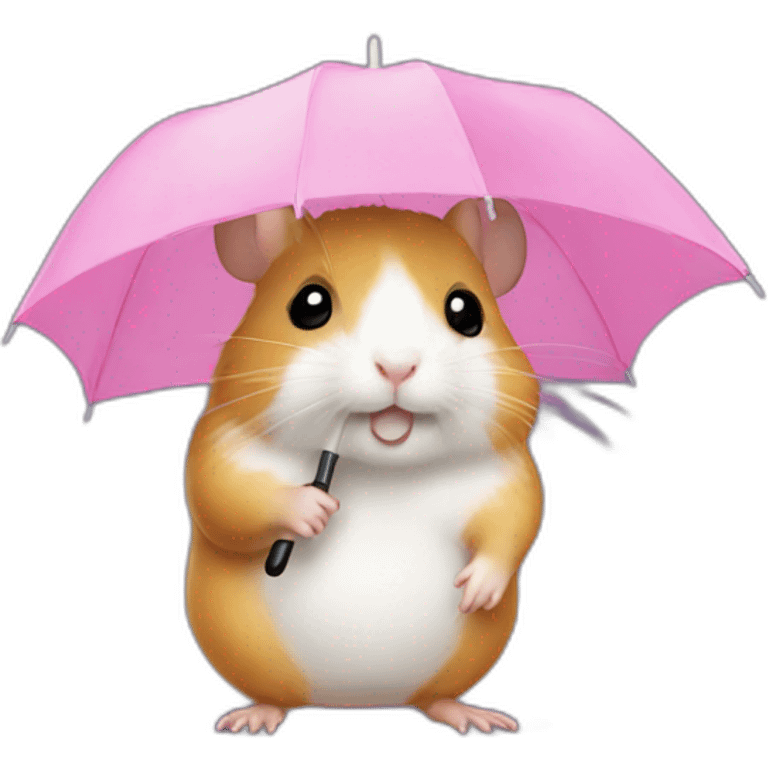 hamster with an umbrella emoji