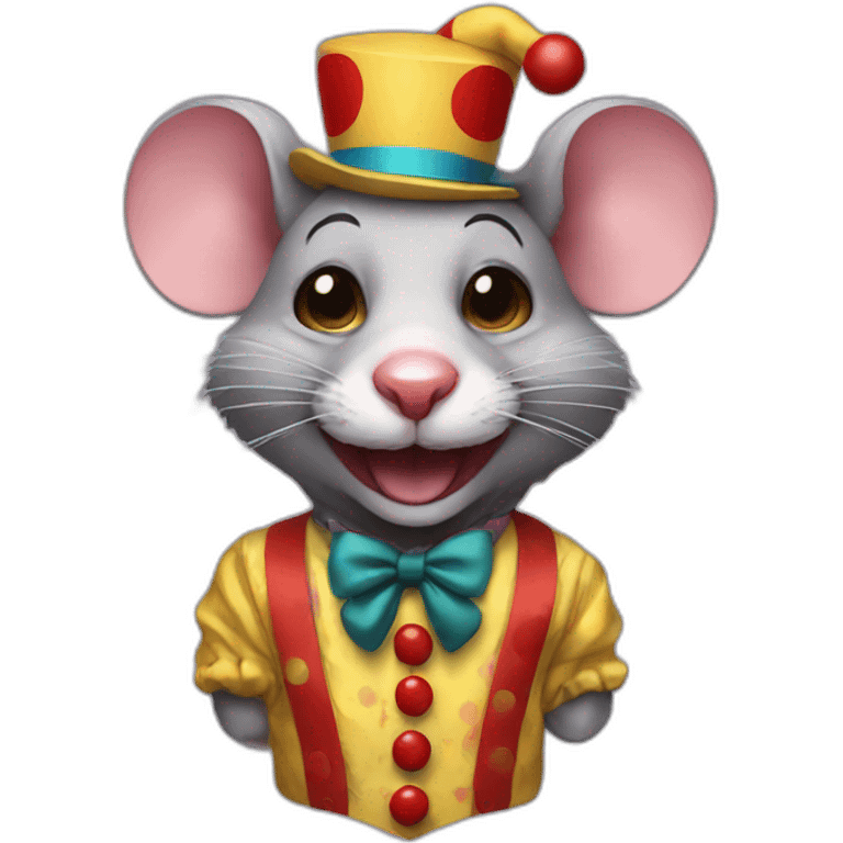 rat dressed up as clown emoji