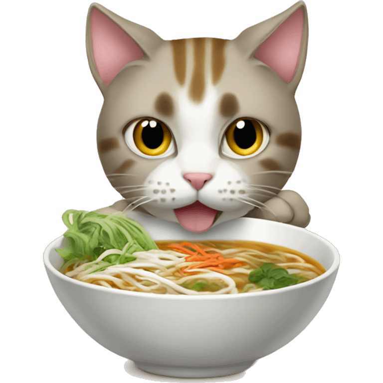 Cat eating pho emoji