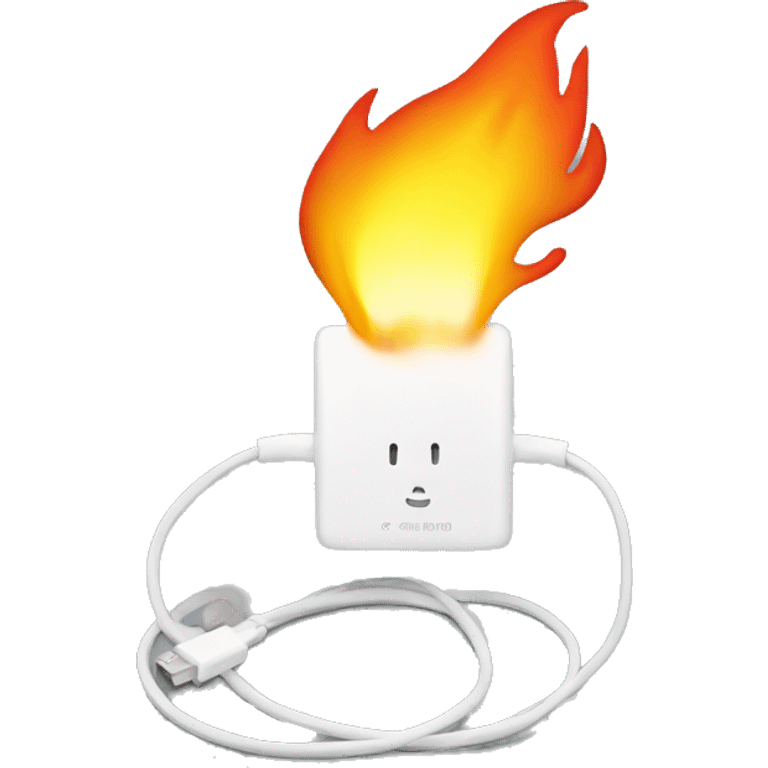 Fire with charging cable emoji