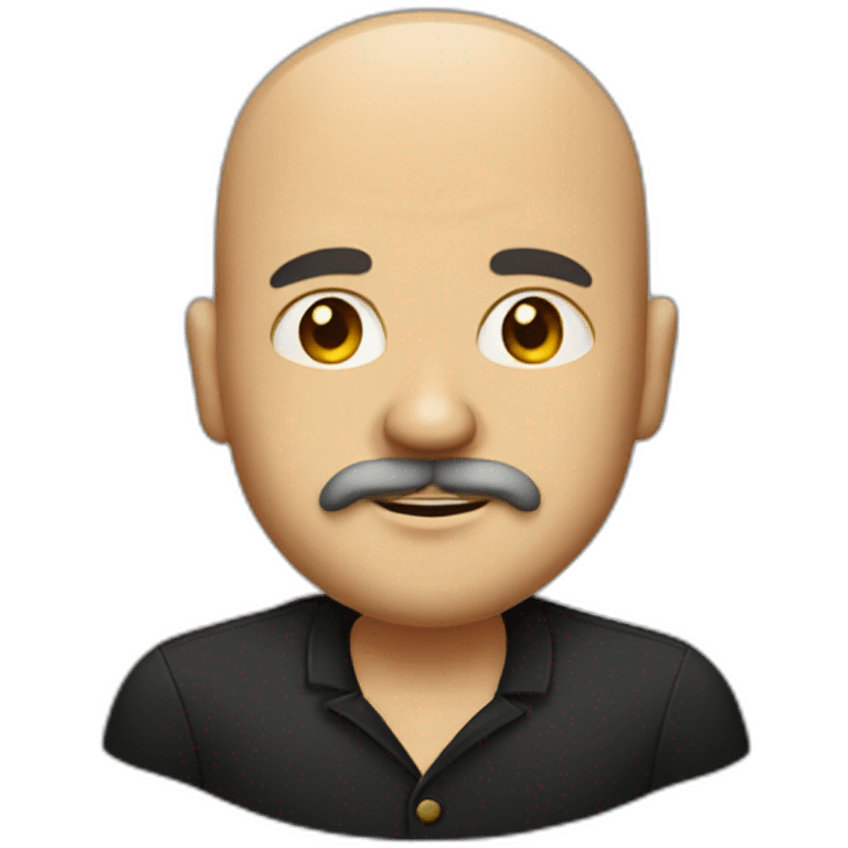 bald man with little facial hair holding a cigar emoji