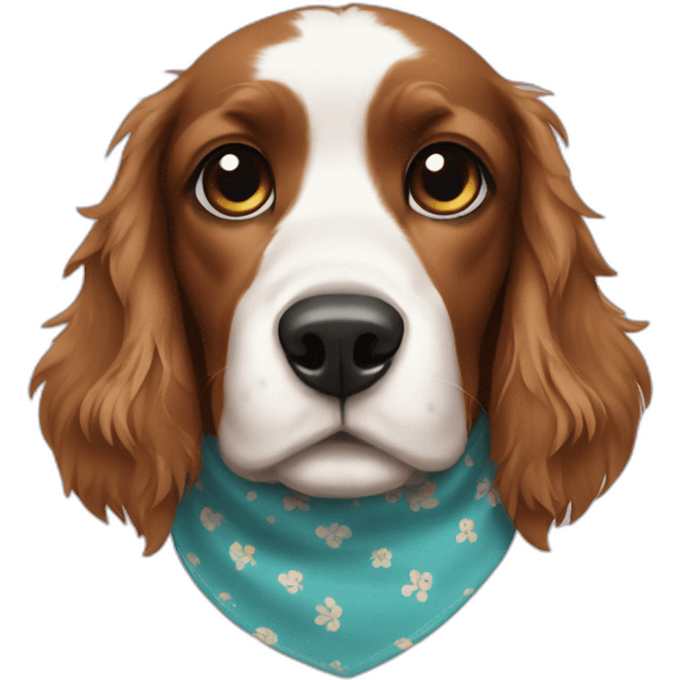 Spaniel in a bandana emoji