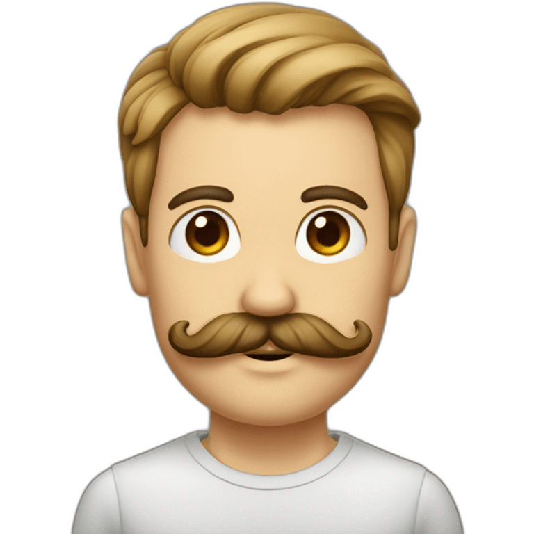 Homen de bigode curto emoji