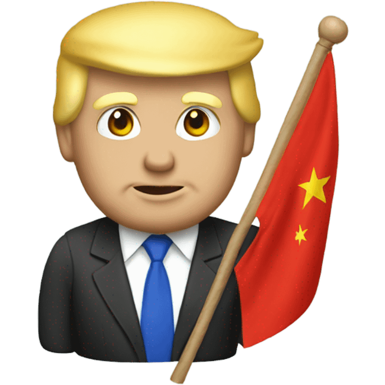 Donald Trump holding a Chinese Flag  emoji