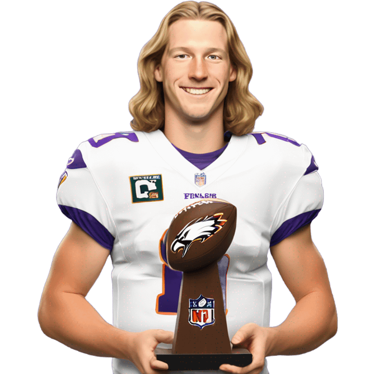 Trevor Lawrence with Super Bowl trophy emoji