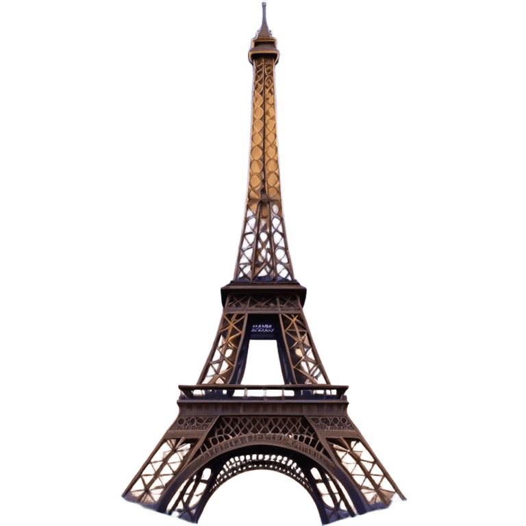 Cinematic Realistic Eiffel Tower Landmark Emoji, featuring the iron lattice structure illuminated against a twilight Parisian sky emoji