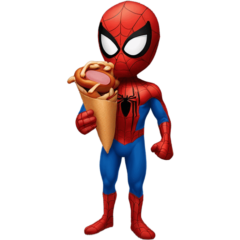 spider-man eating a hotdog  emoji