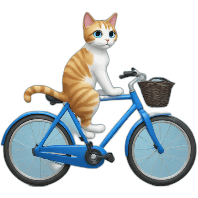 cat blue with bike emoji