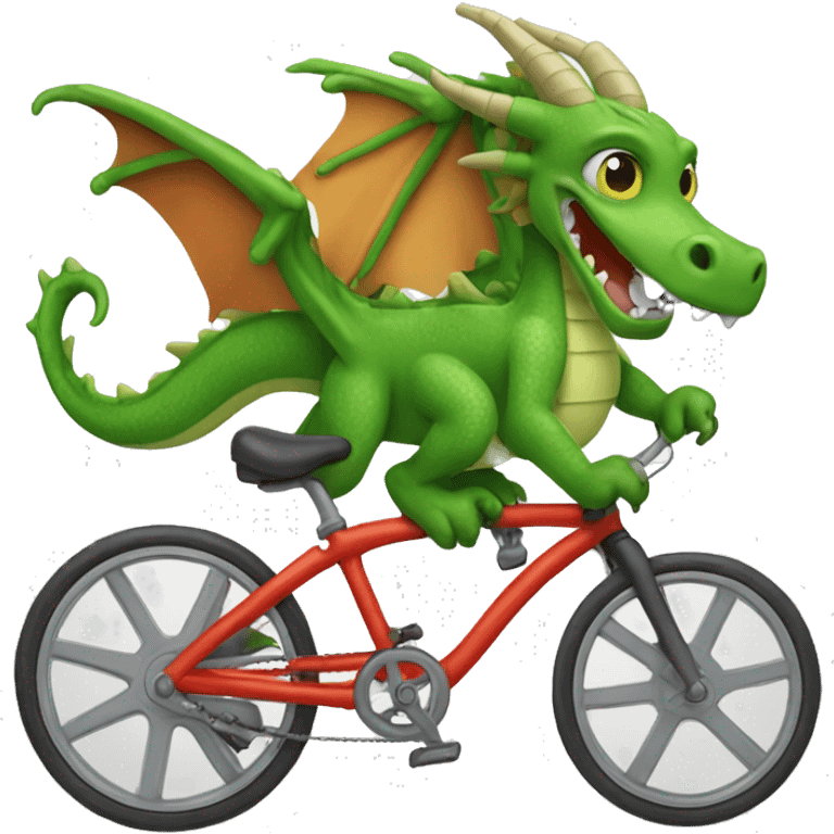 Dragon qui fait du vélo  emoji