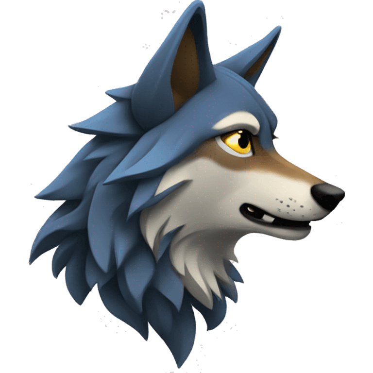 Wolf with hypno spiral emoji