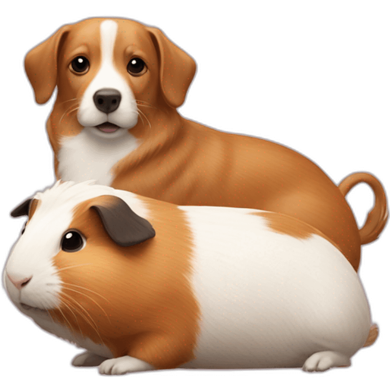 Dog on top of a Guinea pig emoji