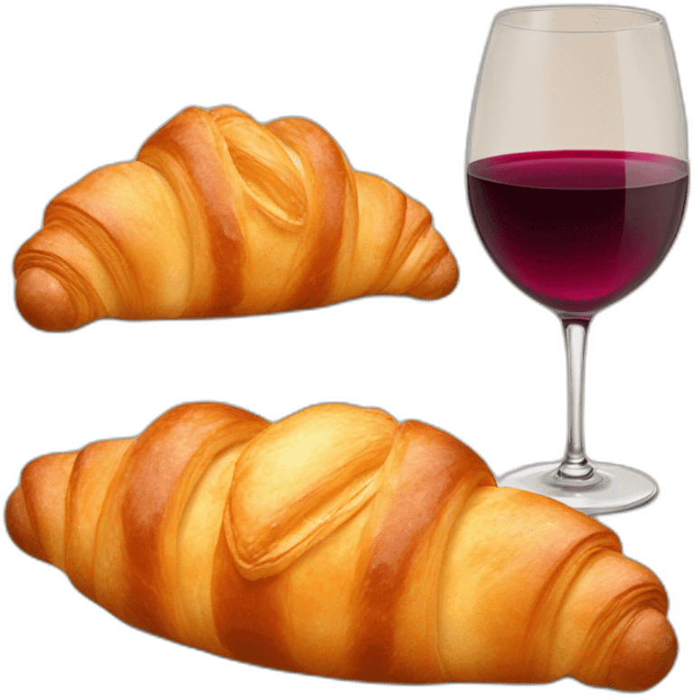 Croissant Baguette and wine emoji