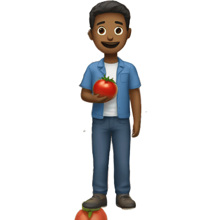 Human with tomatoes in hand emoji