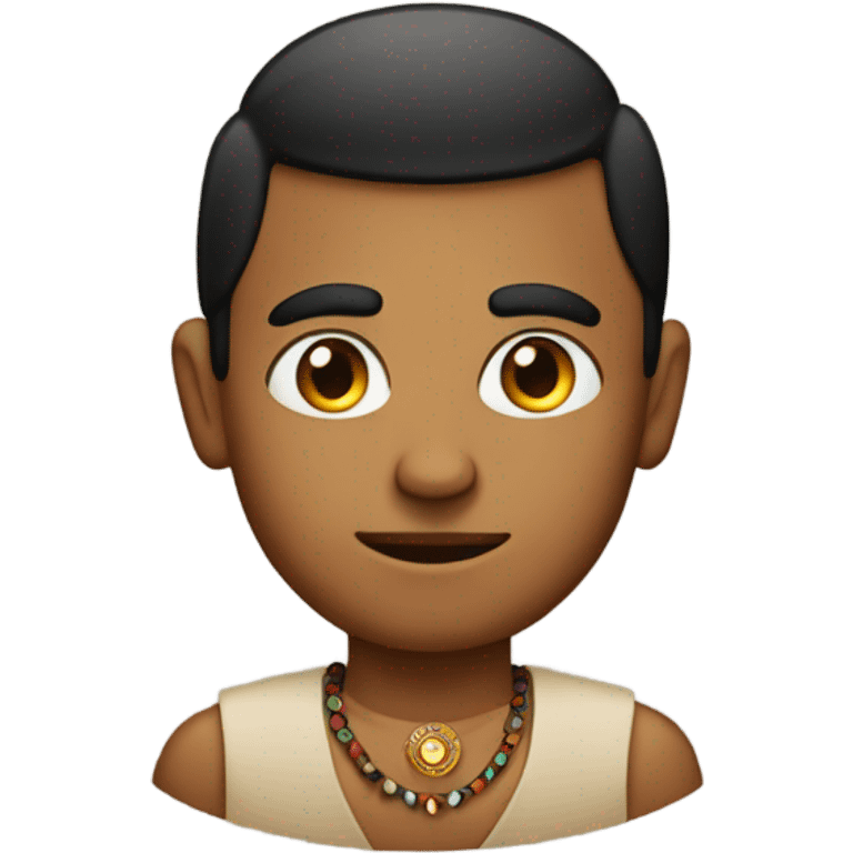 Indian with a unibrow and a dot in the middle of the head emoji