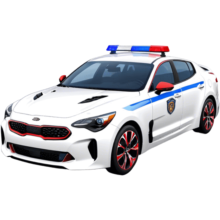 Police Car - Kia Stinger (Model Year: 2018) (Iconic Colour: White with blue and red markings) emoji