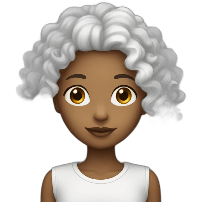 Curly girl white emoji