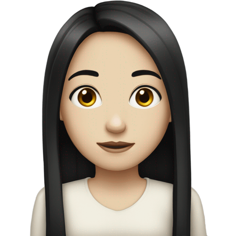 Pale girl with long black straight hair emoji