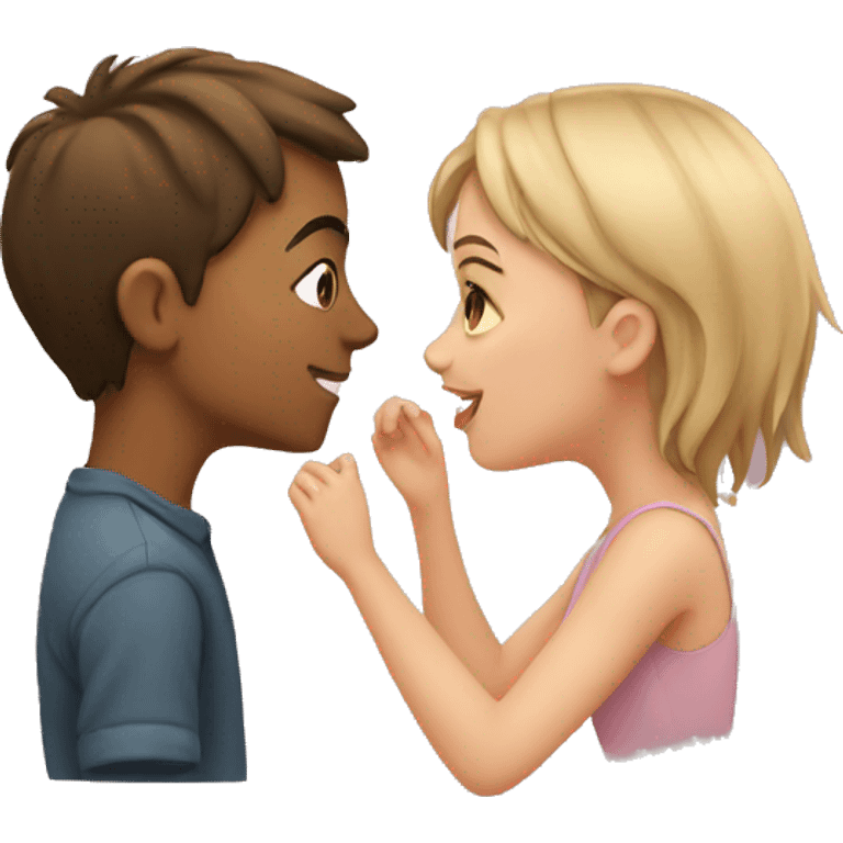 Kissing boy and girl emoji