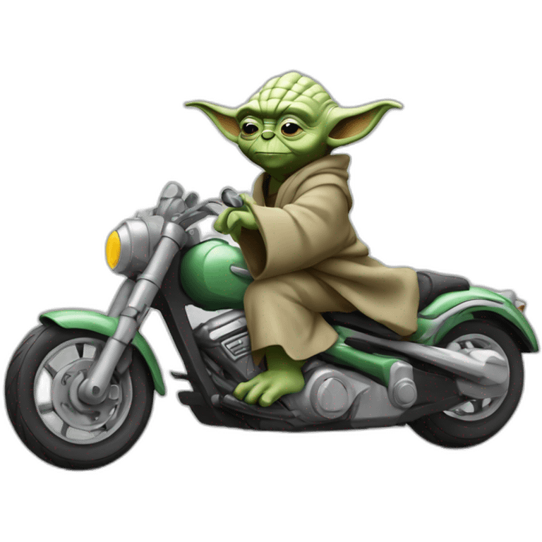 Yoda qui fait de la moto emoji