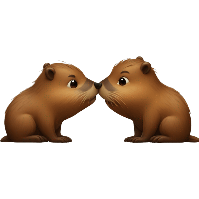 Kissing beavers emoji