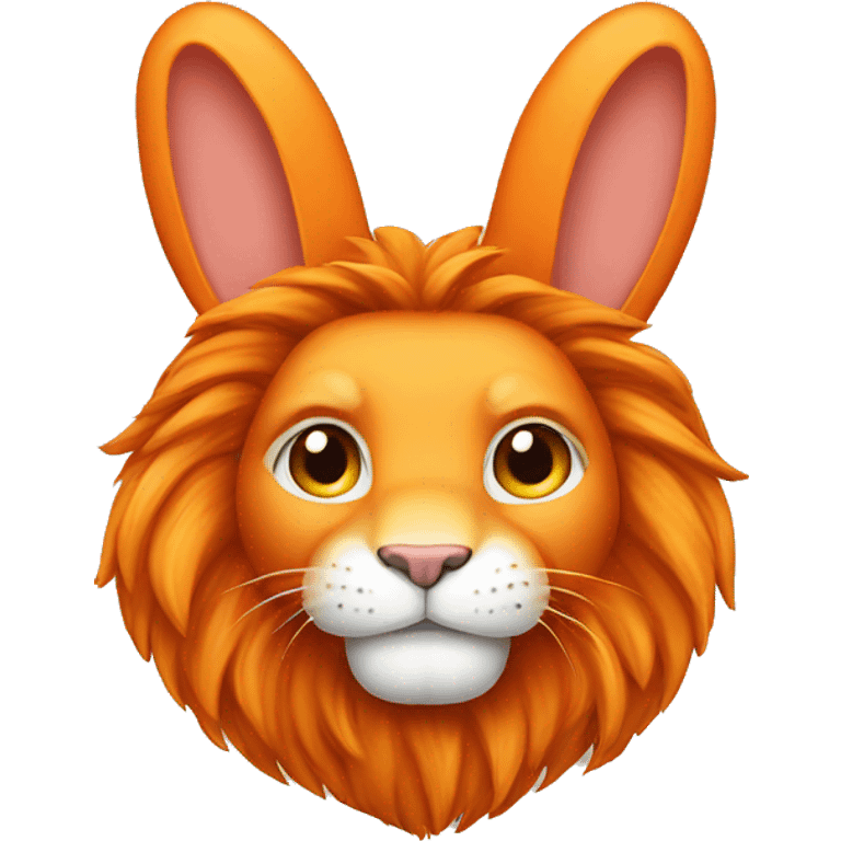 Orange lion head bunny emoji