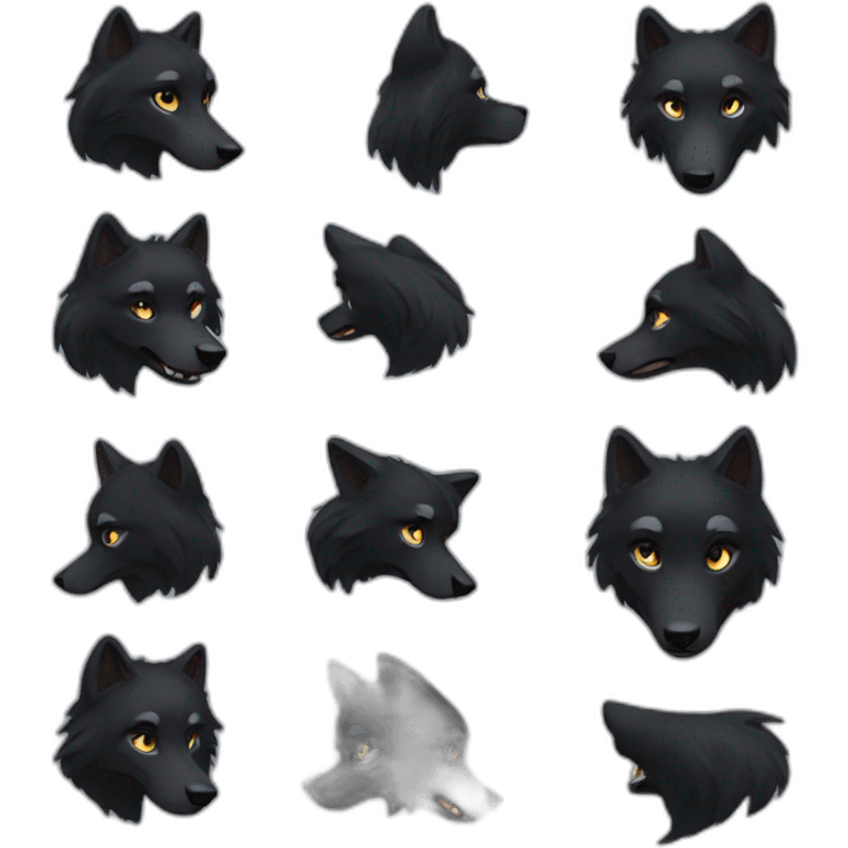 Human black wolf emoji