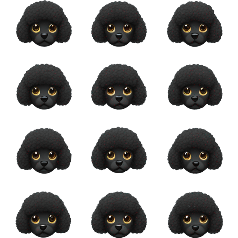 Mini black doodle emoji