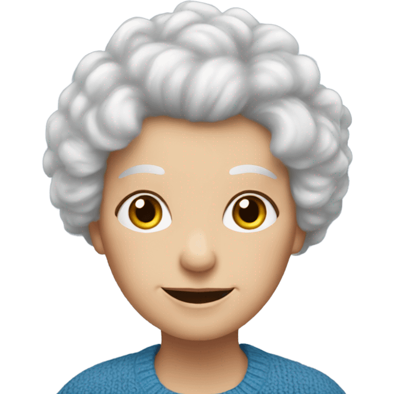 an elderly white woman with a fluffy hairstyle wearing a blue sweater emoji