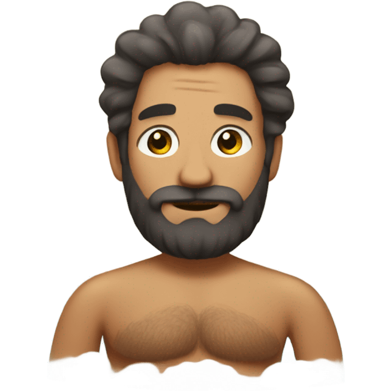 Hairy man relaxing in spa emoji