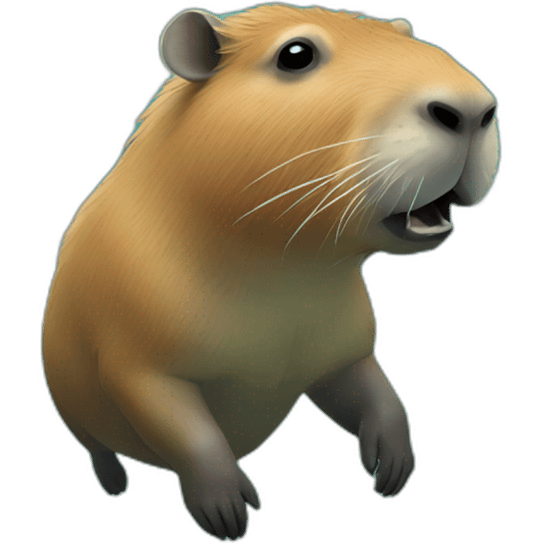 cool capybara under water emoji