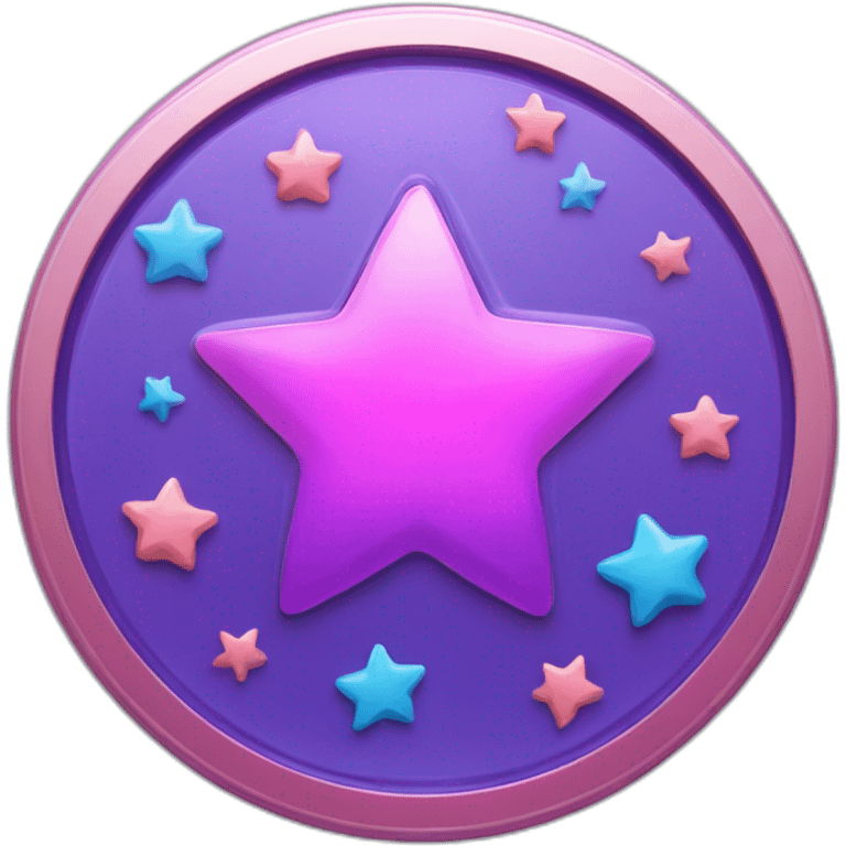 purple blue pink token coin stars emoji