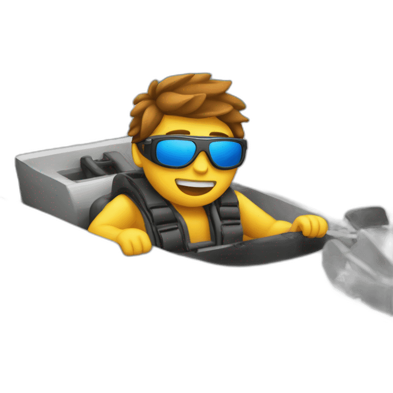 amixem on a racing boat emoji